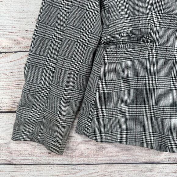 Premise One Button Blazer Jacket Women's‎ Size 4 Black/White Plaid - Picture 5 of 12
